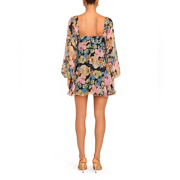 NWT Amanda Uprichard X Revolve Carrie Dress in Lisboa print | Sz Medium - Picture 3 of 16